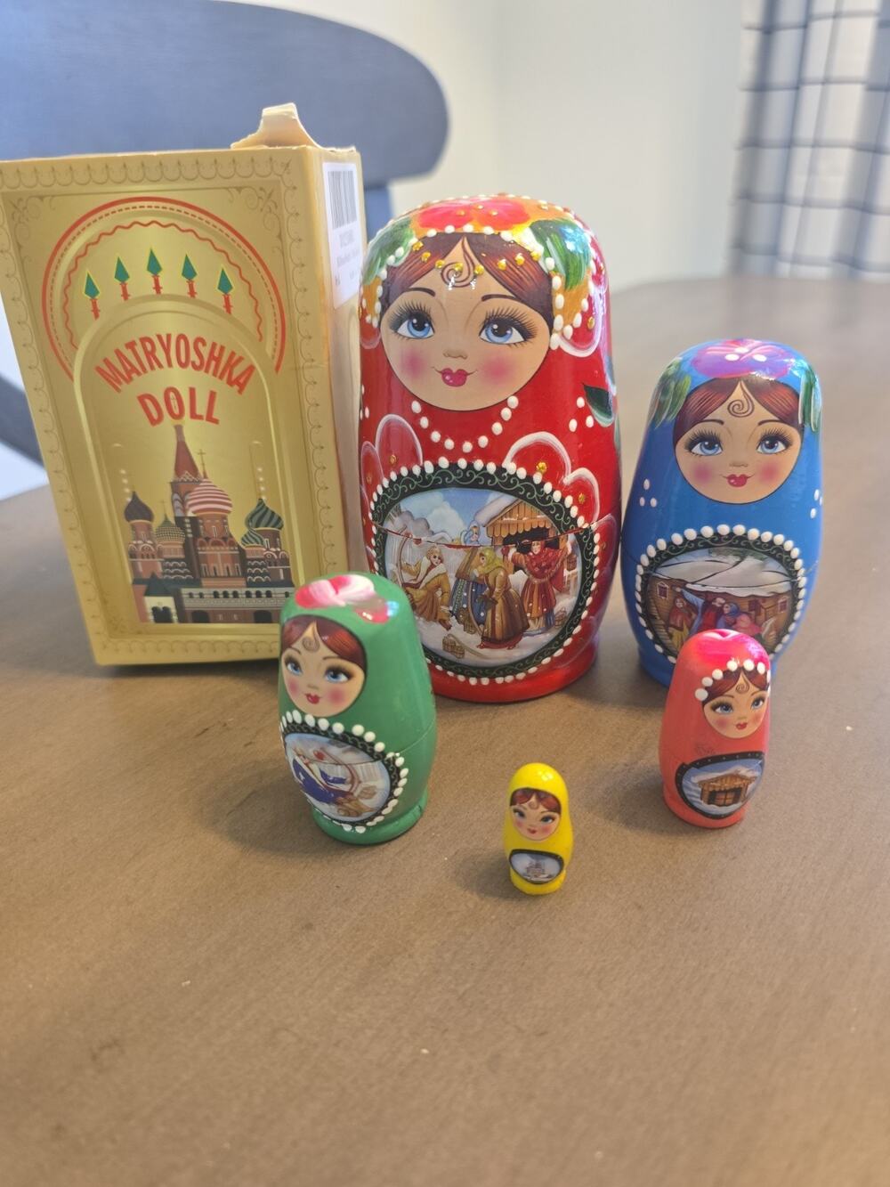 Russian Nesting Doll Set of 5 Hand Painted